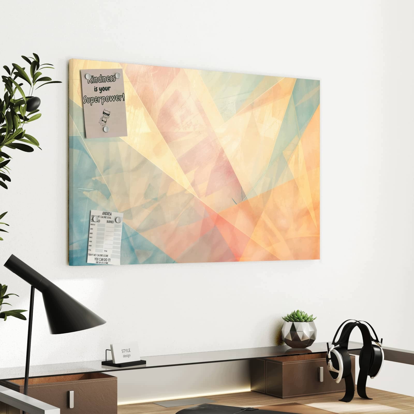 Magnetická tabule Barevné Geo Vzor 60 × 40 cm