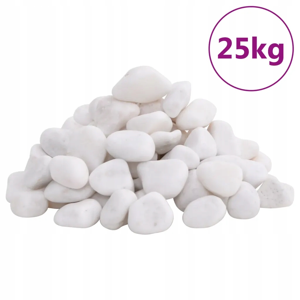 Levně Leštěné kamínky, 25 kg, bílé, 2-5 cm