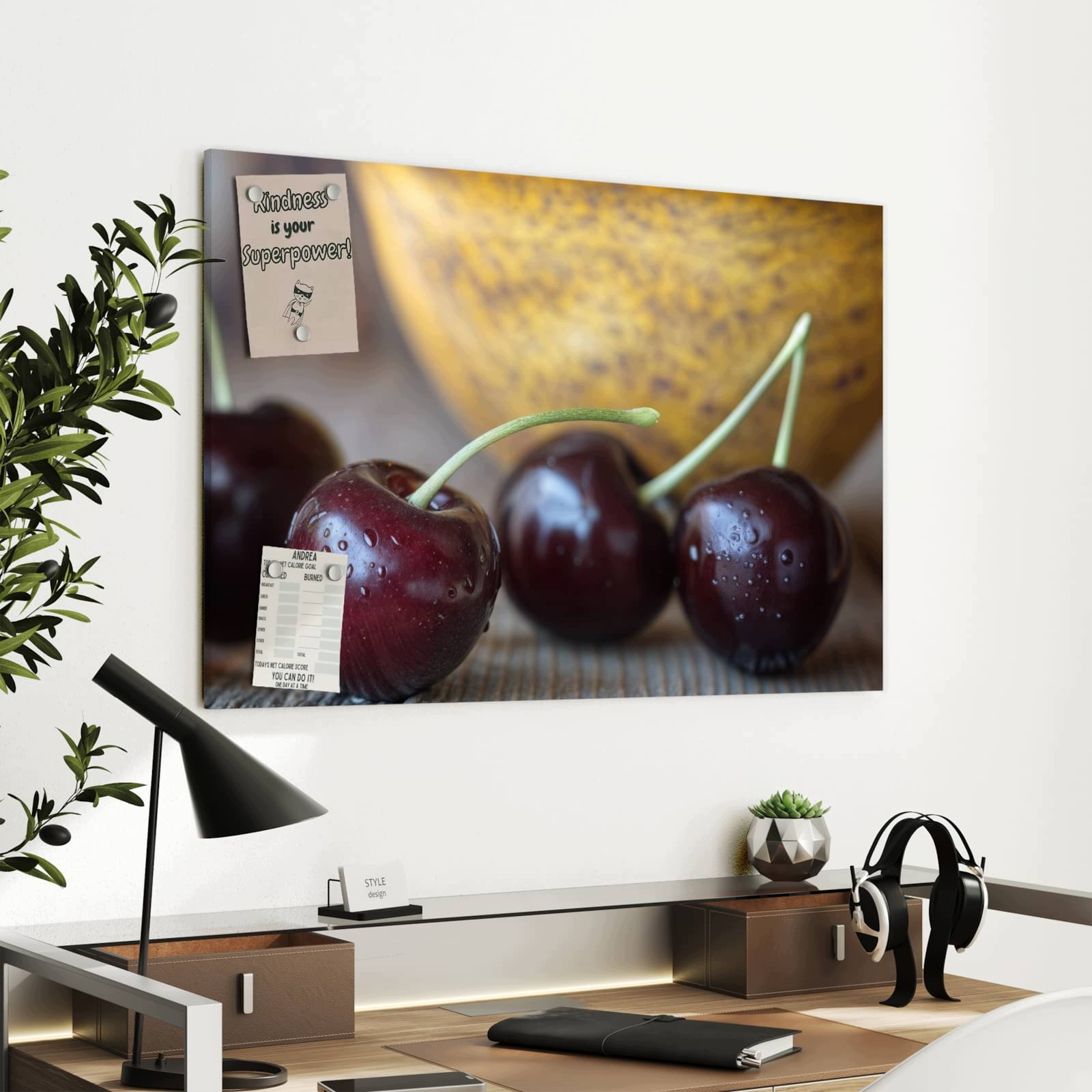 Magnetická tabule Sladké Třešně 90 × 60 cm
