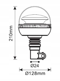 LAMPA OSTRZEGAWCZA LED KOGUT ELASTYCZNY 12-24V FLEX NA TRZPIEŃ LED ! Numer katalogowy części GMPSM808APH