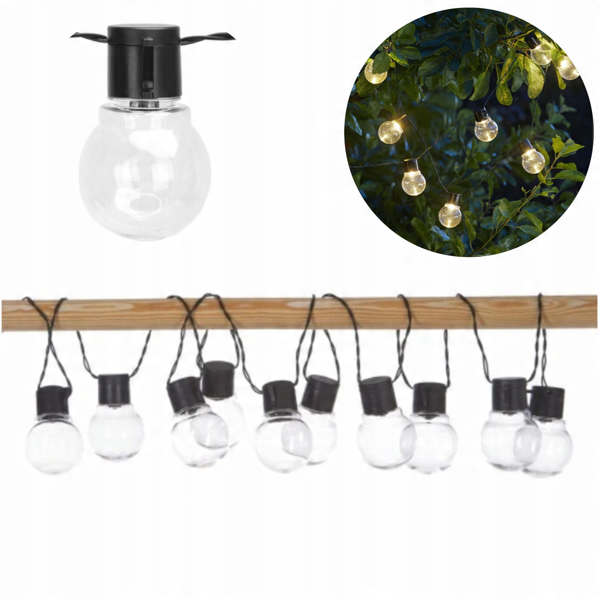 

Girlanda Ogrodowa Lampki Zewnętrzne Na Baterie X10