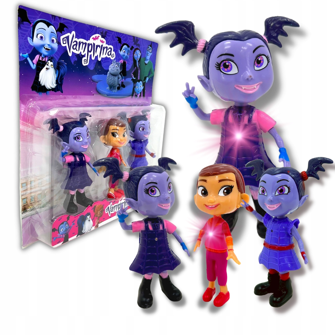 

Vampirina Zestaw 3x Duża Figurka 15cm Świeci Led