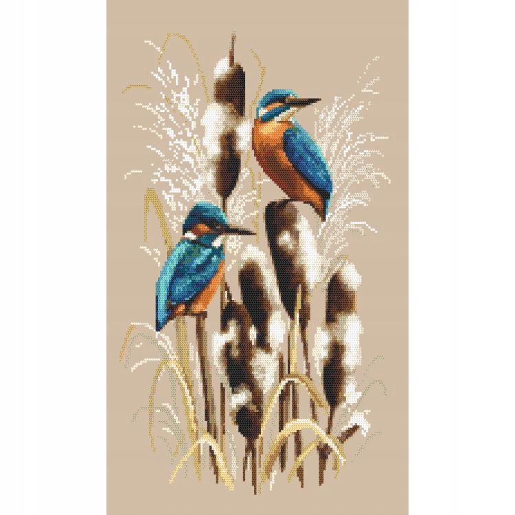 Vyšívací sada-Zimorodky v rákosí
