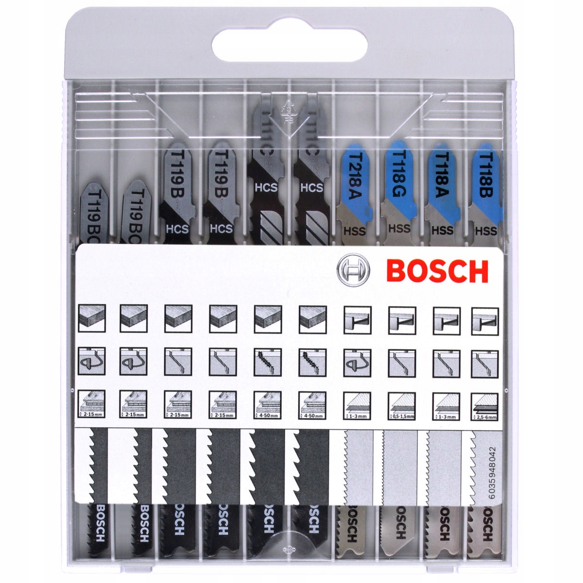 

Bosch Zestaw 10 brzeszczotów do wyrzynarek