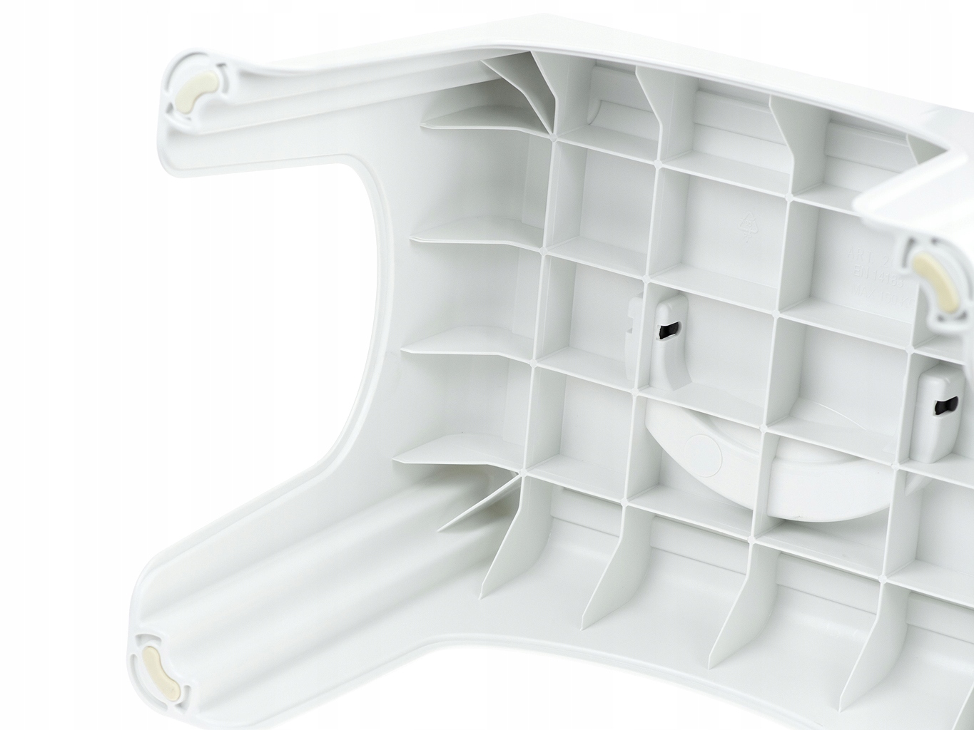 Taboret Stołek z rączką BIAŁY 24 cm Szerokość mebla 37.5 cm