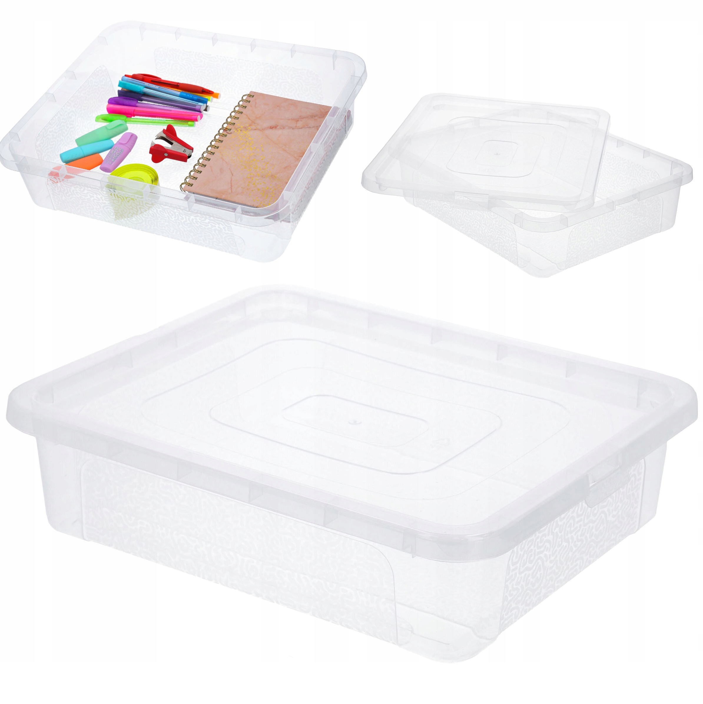 Pudełko box pojemnik plastikowy zamykany pudło 10l przezroczysty organizer