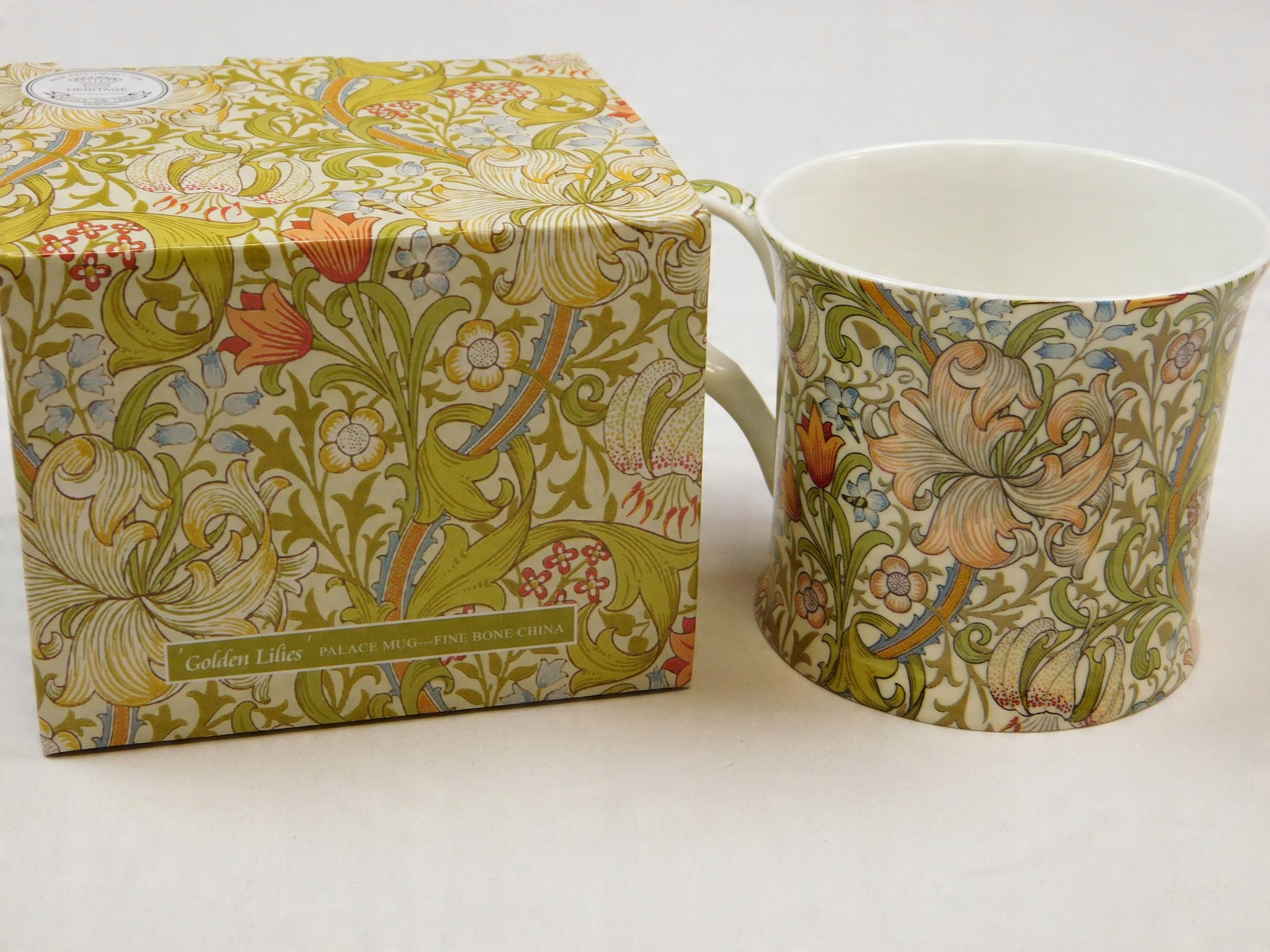 

Golden Lilies kubek Porcelana ręcznie malowany