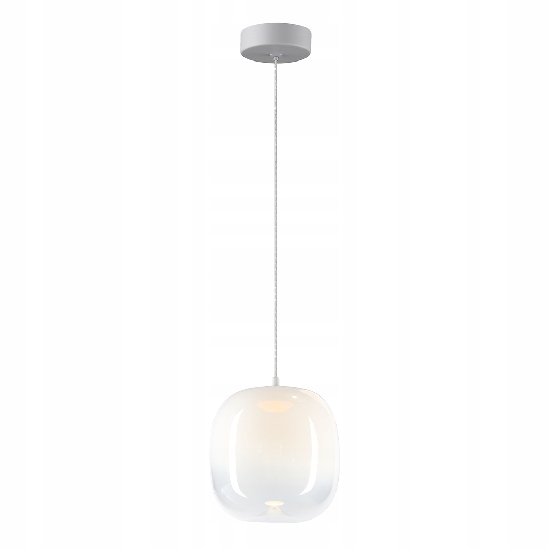 Milagro Led závesná lampa 4W 3000K biela sklo Ø15 cm