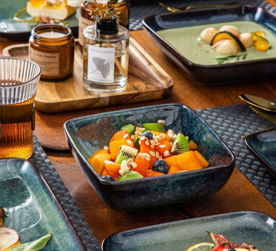 Serwis obiadowy VANCASSO STERN kwadratowy kamionka zastawa na 4 osoby 16el. Kształt Kwadratowy