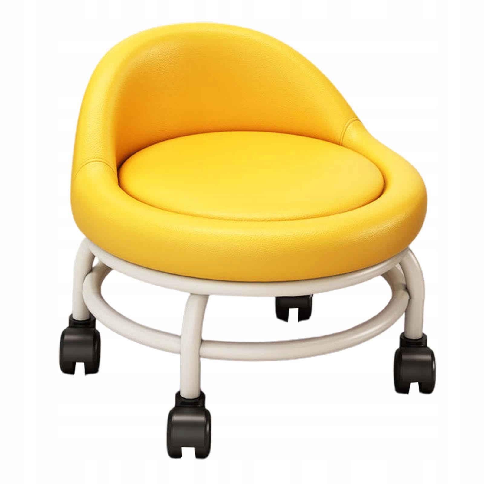 Niski okrągły stołek na kółkach Low Rolling Seat żółty 224,49 zł