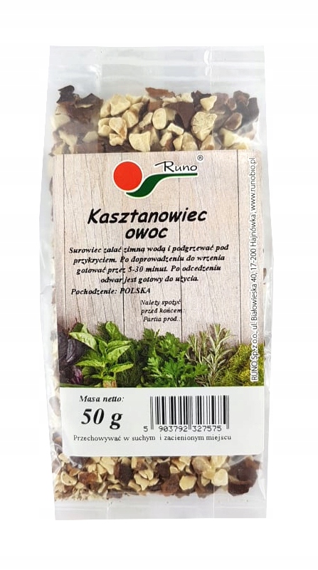 

Kasztanowiec owoc 50g Runo Zwalcza Cellulit Żylaki