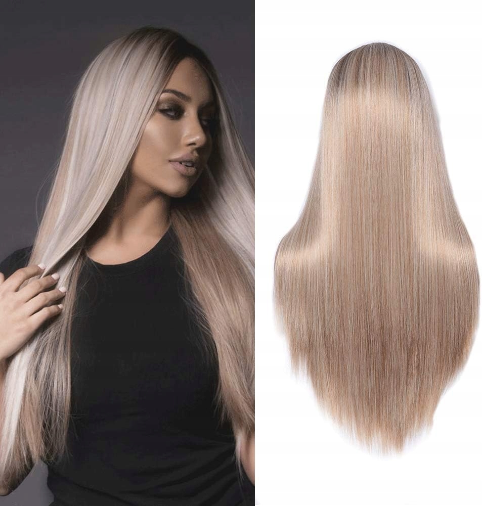 Paruka blond dlouhá hladká ombre vlasy 71 cm elektrický hřeben Mildiso
