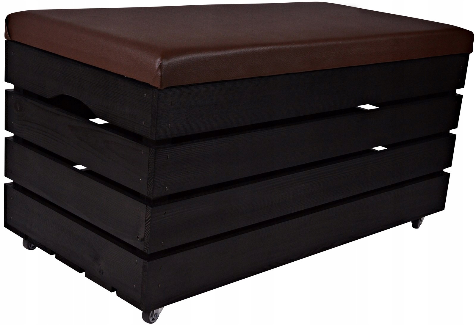 Dřevěná Taburet Kufřík S Kolečky, Skříňka, Úložný Prostor