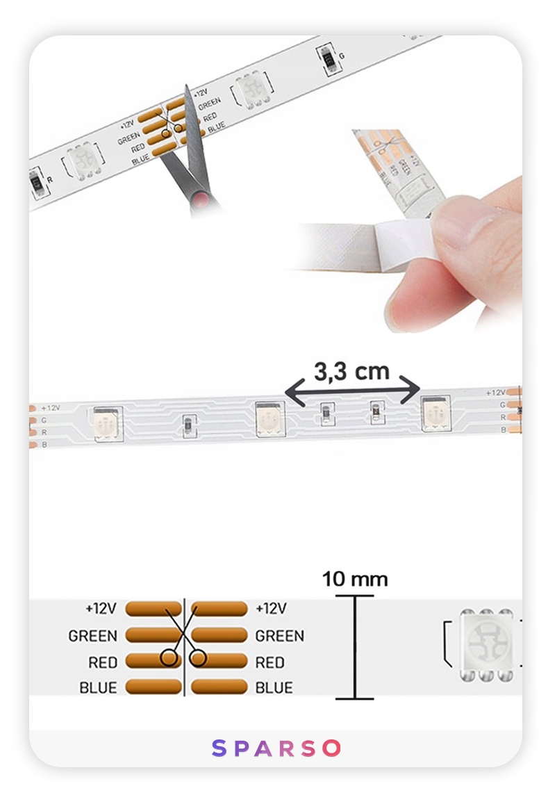 TAŚMA LED RGB LEDY 12V 15M NA PILOT Z ZASILACZEM ZESTAW APLIKACJA MUZYKA Stan opakowania oryginalne