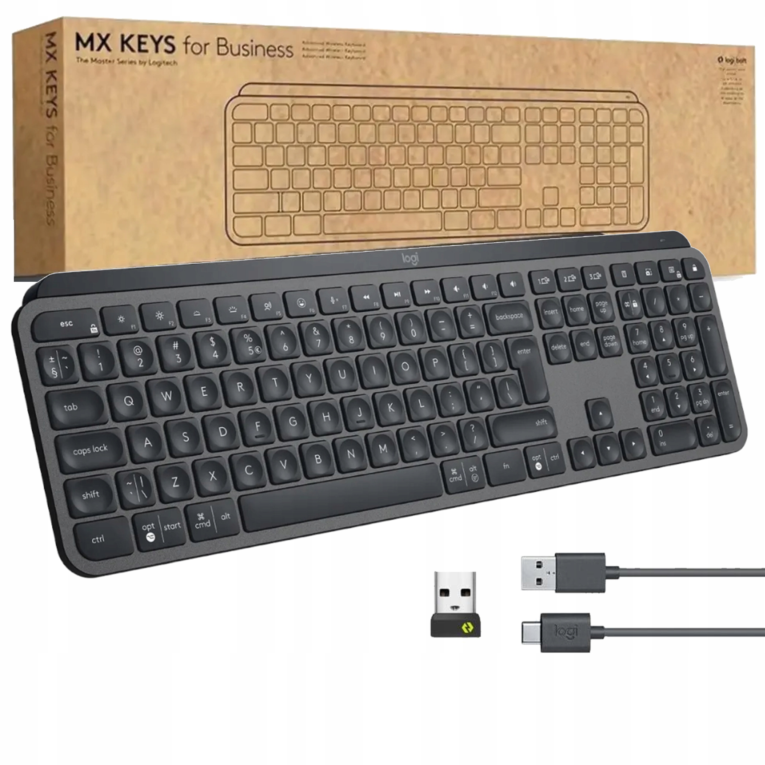 Klawiatura Logitech MX Keys 920-009418 biura podświetlana bluetoth Bolt