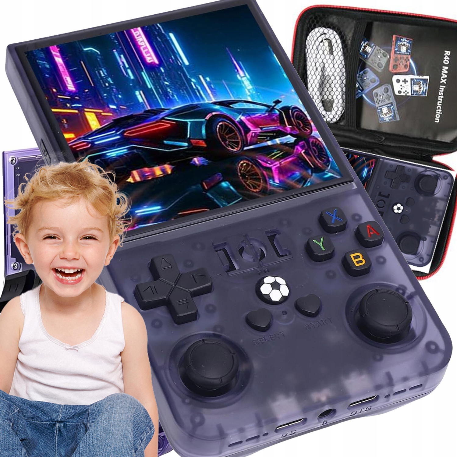 Przenośna Konsola R36MAX Do Gier Retro 18000GRY Linux 64GB Gameboy