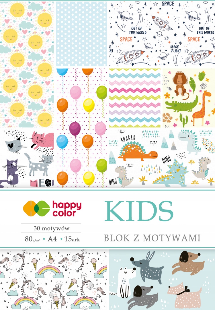 

Papier Blok kreatywny z motywami A4/15 Happy Color