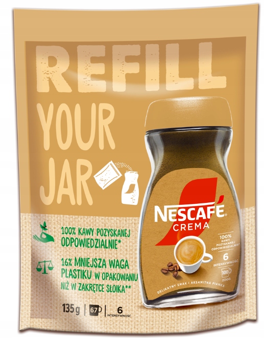 5 Sztuk Nescafe Creme 135G Torba Kawa Rozpuszczalna