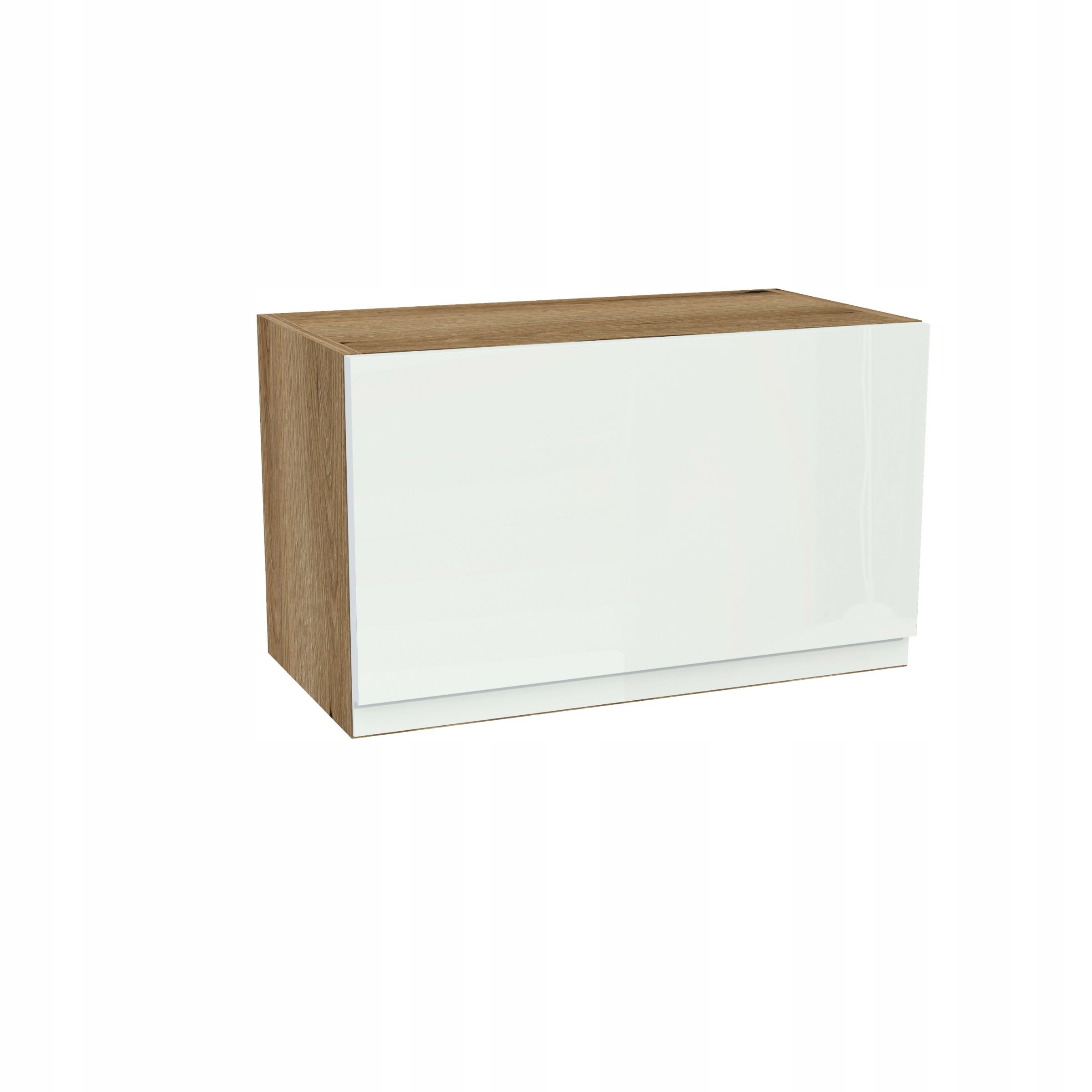 Horná digestorová skrinka 60/36 Frezo Dub Evoke predná časť Bezúchytková biela lesklá