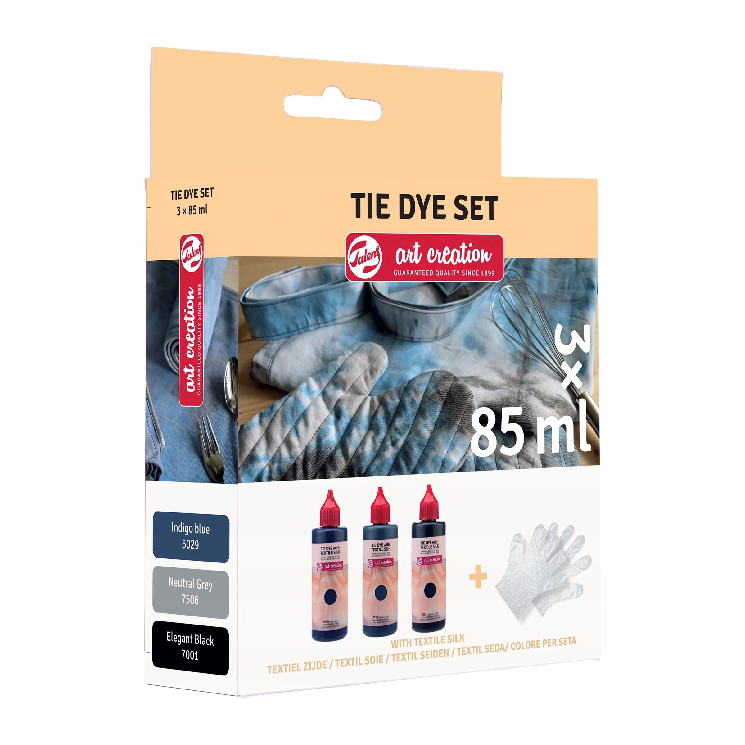 Farby do tkanin Talens Art Creation Tie Dye 3x85 ml. niebieski, czarny