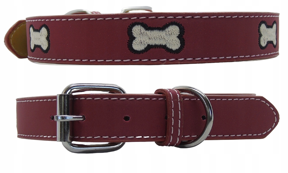 

Obroża Skórzana dla psa kota Kość 26-34 cm S / M