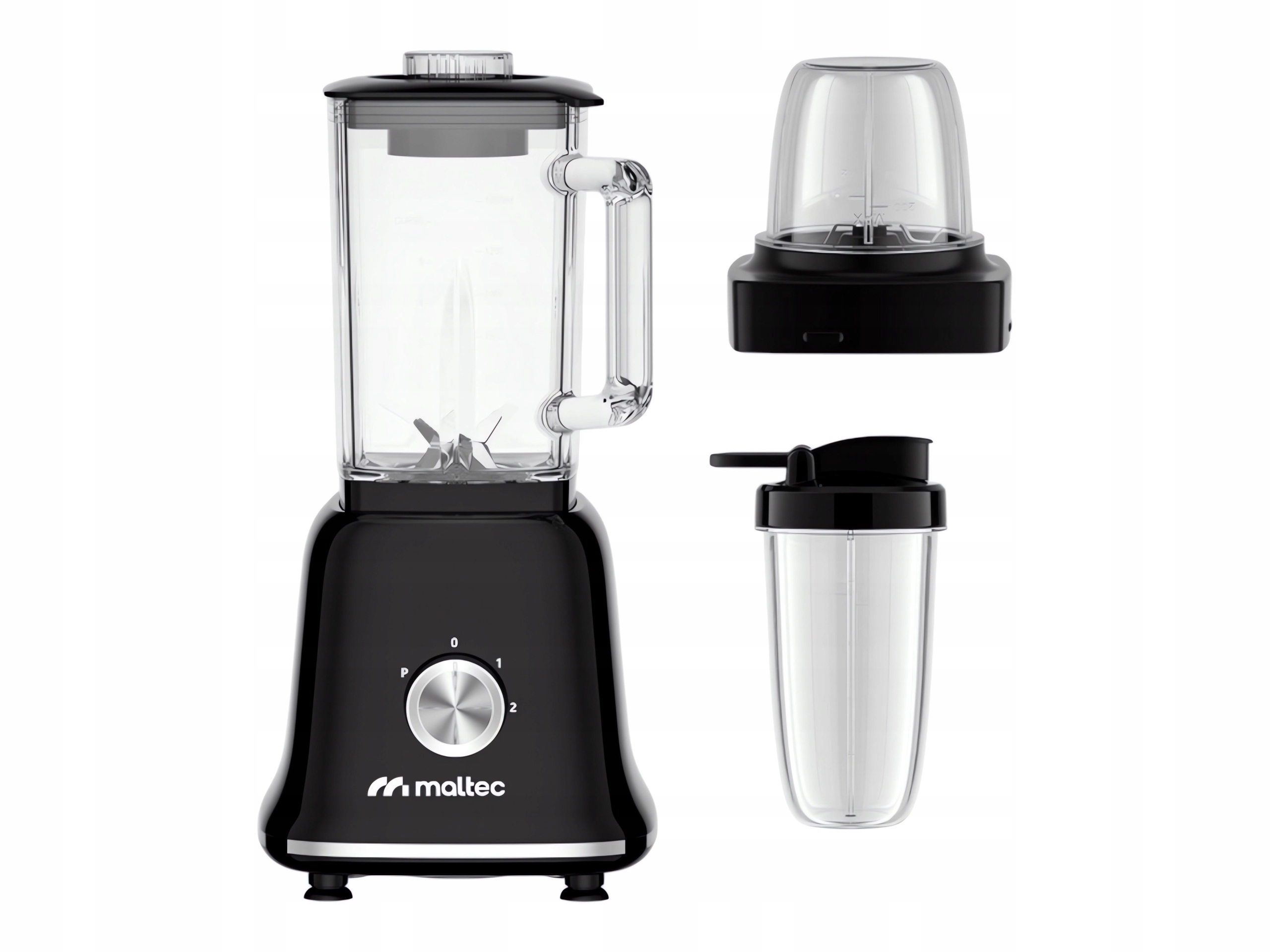 MalTec Stolní mixér 1800W, 1,6L, 4 v 1, černý