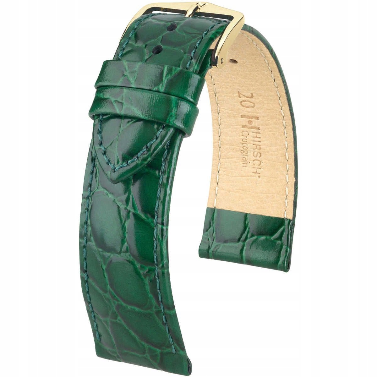 Zelený kožený opasek 12 mm Hirsch Crocograin