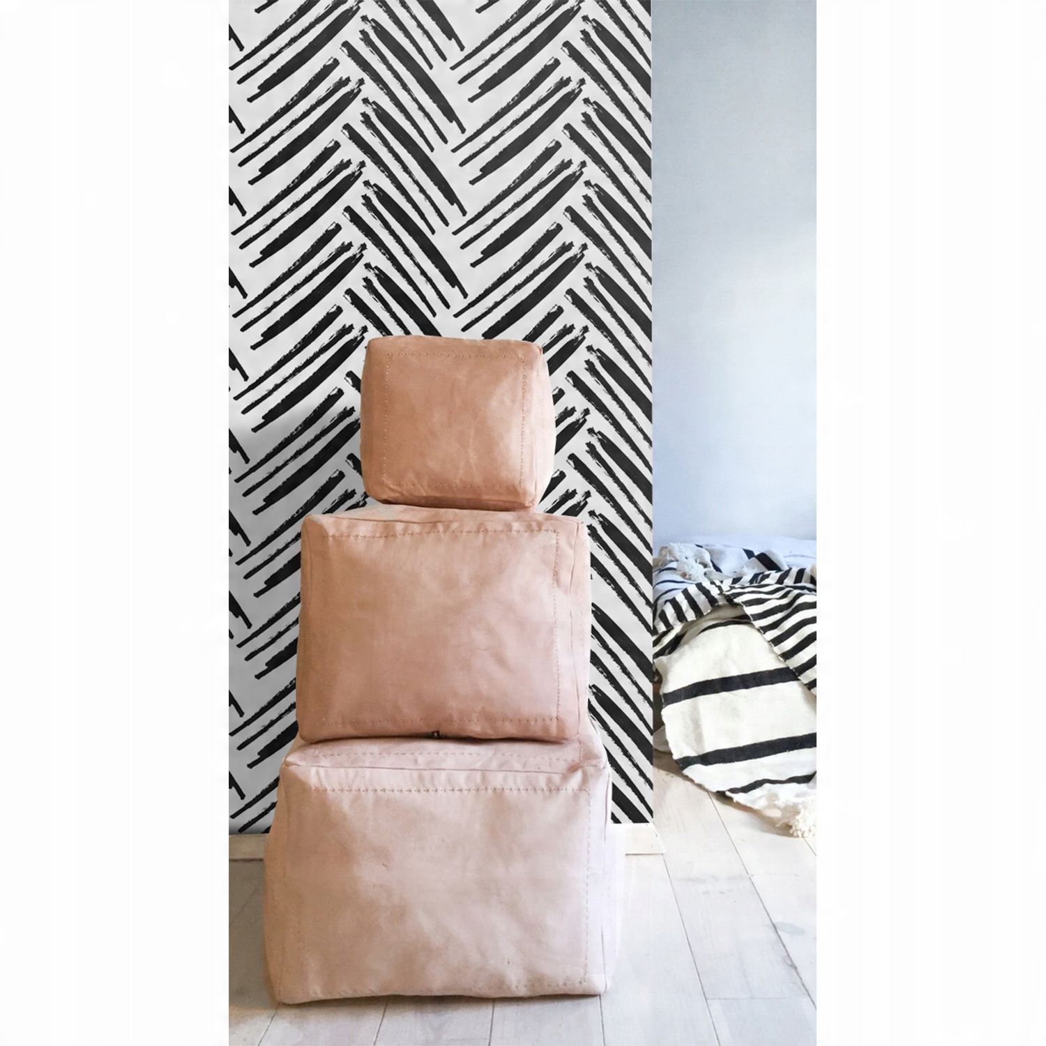 

Fototapeta Czarno biały wzór w jodełkę 290x290 cm