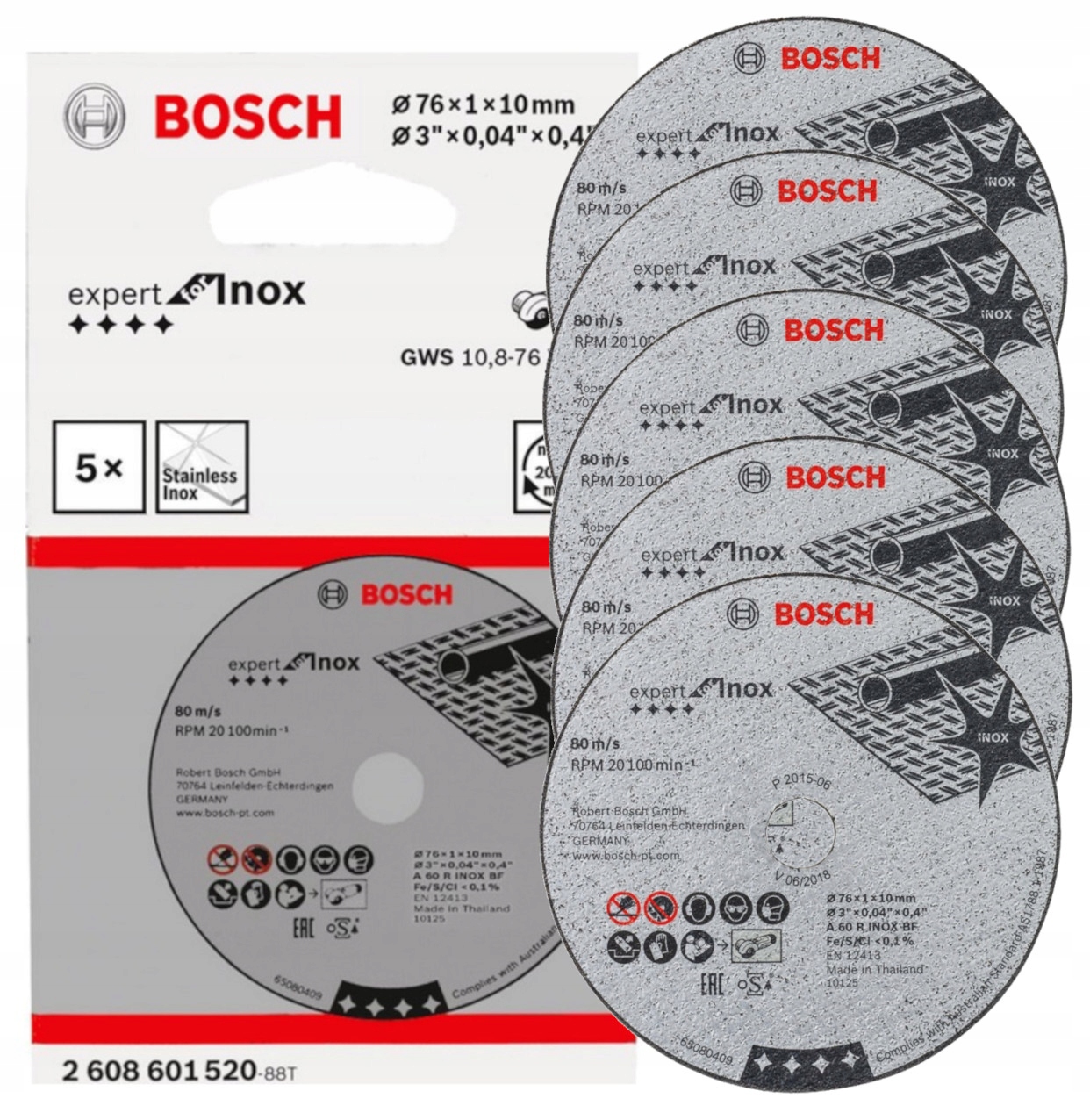

5x Tarcza Korundowa Gws 12V-76 76mm/1,0mm Bosch