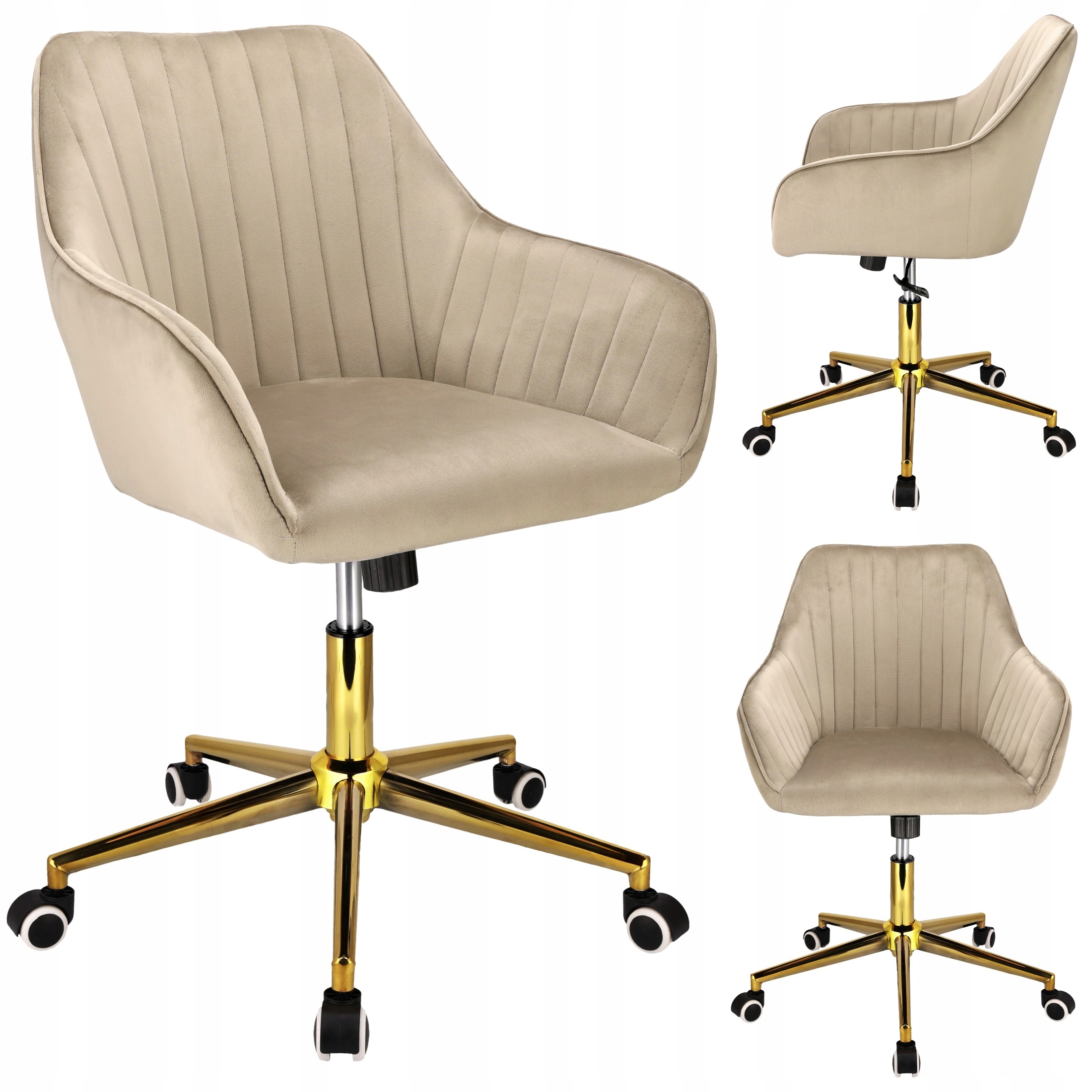Elegantné otočné kancelárske kreslo Corum Béžová stolička JUMIhome