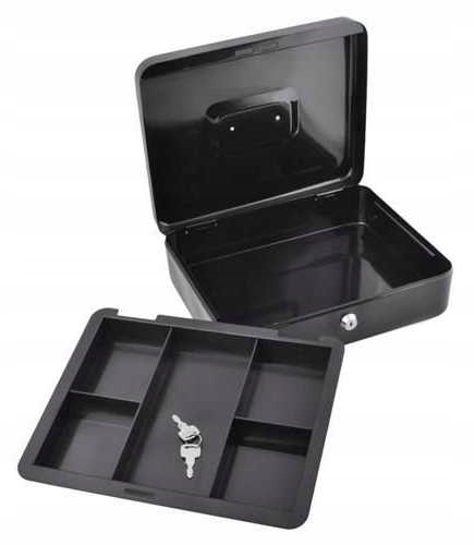 DUŻA KASETKA NA KLUCZE SEJF SKRZYNKA METALOWA PIENIĄDZE KLUCZ XXL 30X24X9CM Długość wewnętrzna 20 cm