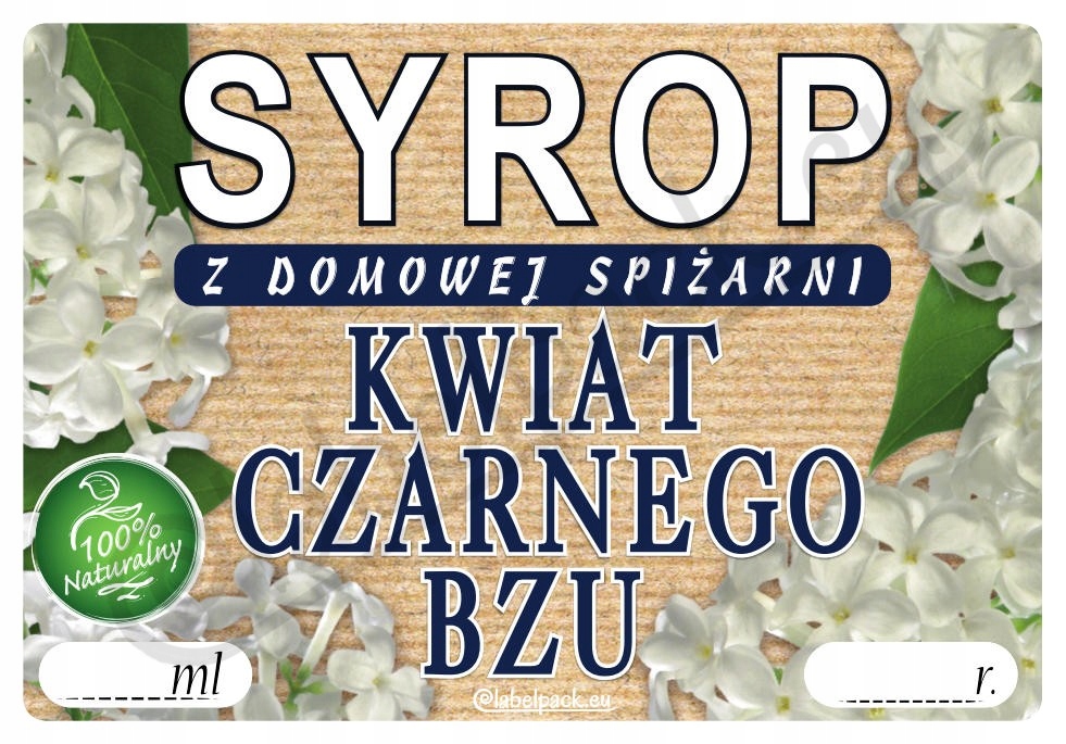 

Etykieta na Syrop Kwiat Czarnego Bzu 20 szt.