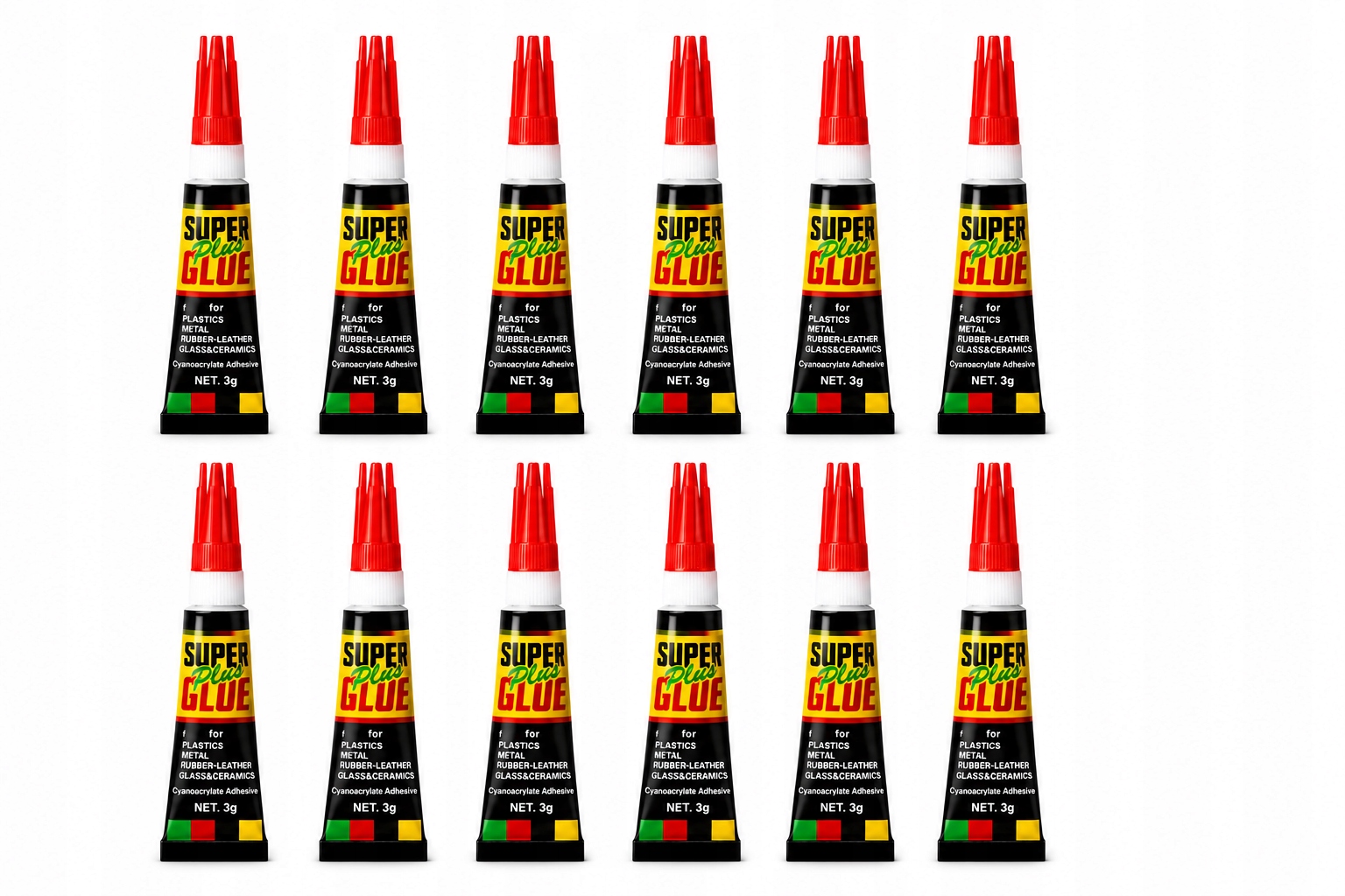 12x Klej Szybki Uniwersalny Szybkoschnący Glue Plus Błyskawiczny