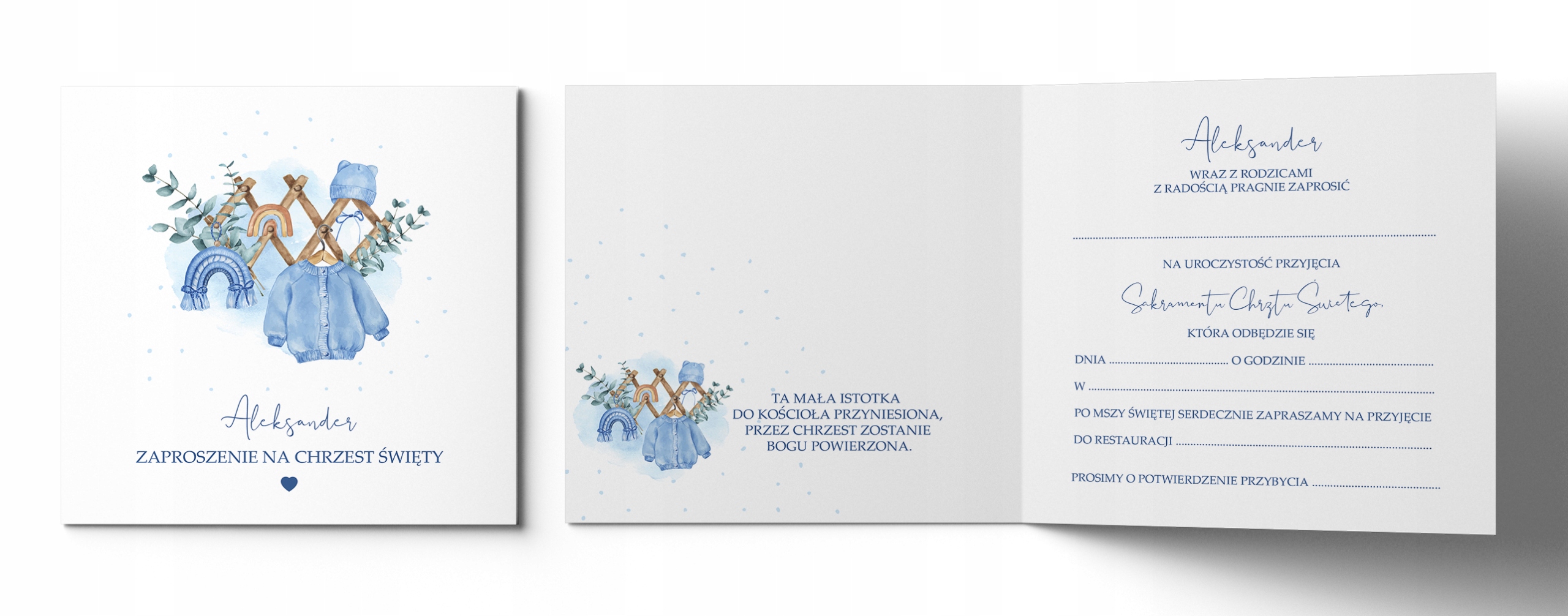 ZAPROSZENIE na Chrzest Święty +KOPERTA +SZNUREK Rodzaj chrzest