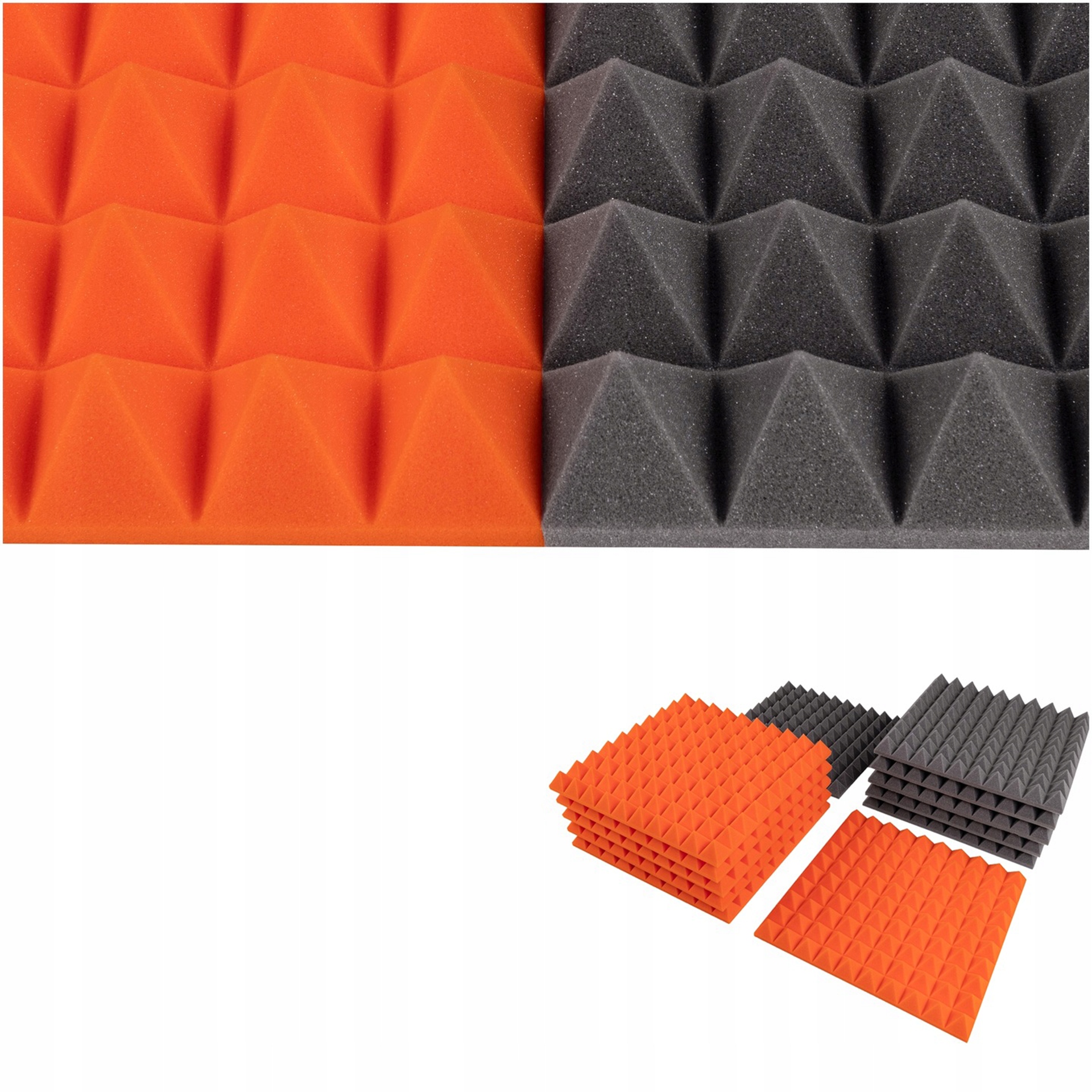 Akustická pyramidová zvuková pěna 50x50x5 cm, panel do dětského pokoje