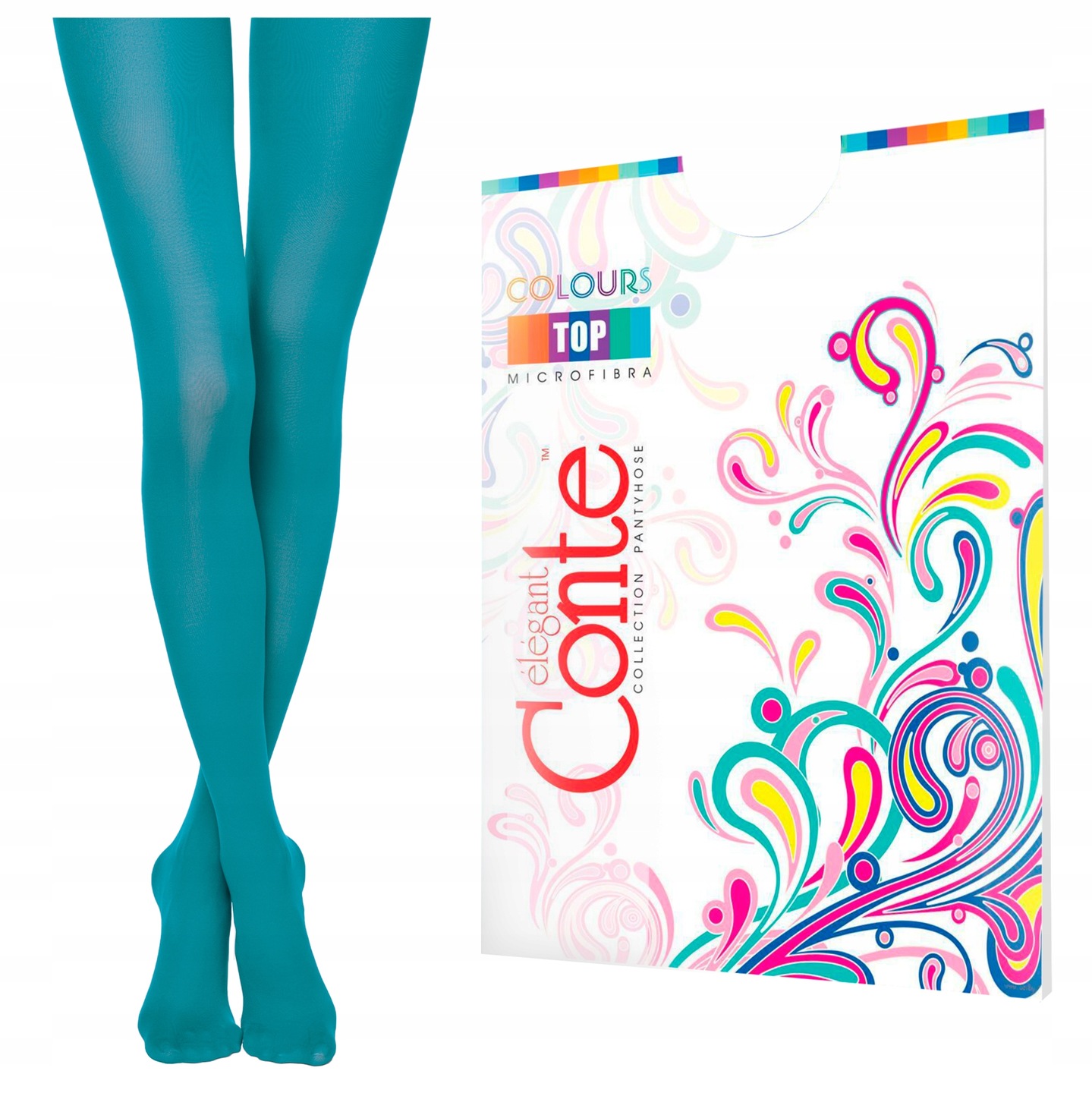 

Grube kolorowe rajstopy Colours Top Lycra