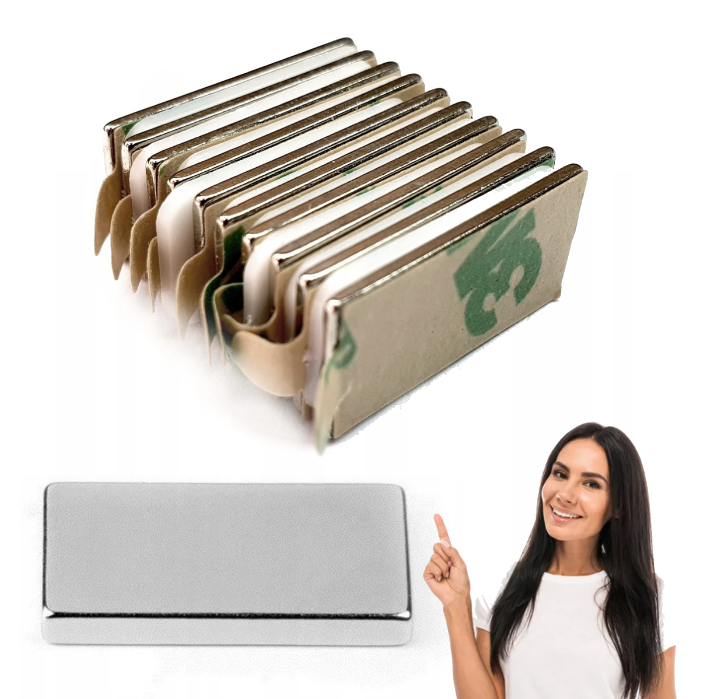 

Magnes Neodymowy Płytkowy 20x10x1 Z Taśmą 3M-10szt