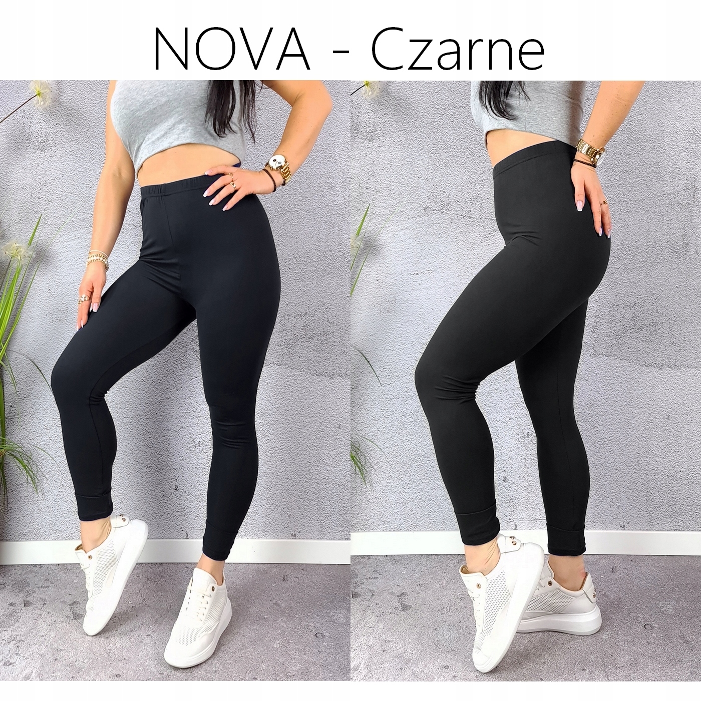 LEGGINSY BAMBUSOWE DŁUGIE z WYSOKIM STANEM getry KRYJĄCE JAKOŚĆ - 9XL/10XL Marka Distribution4you