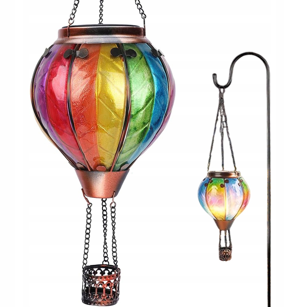 Závěsný Horkovzdušný Balón, Solární Lampa S Blikajícím Plamenem