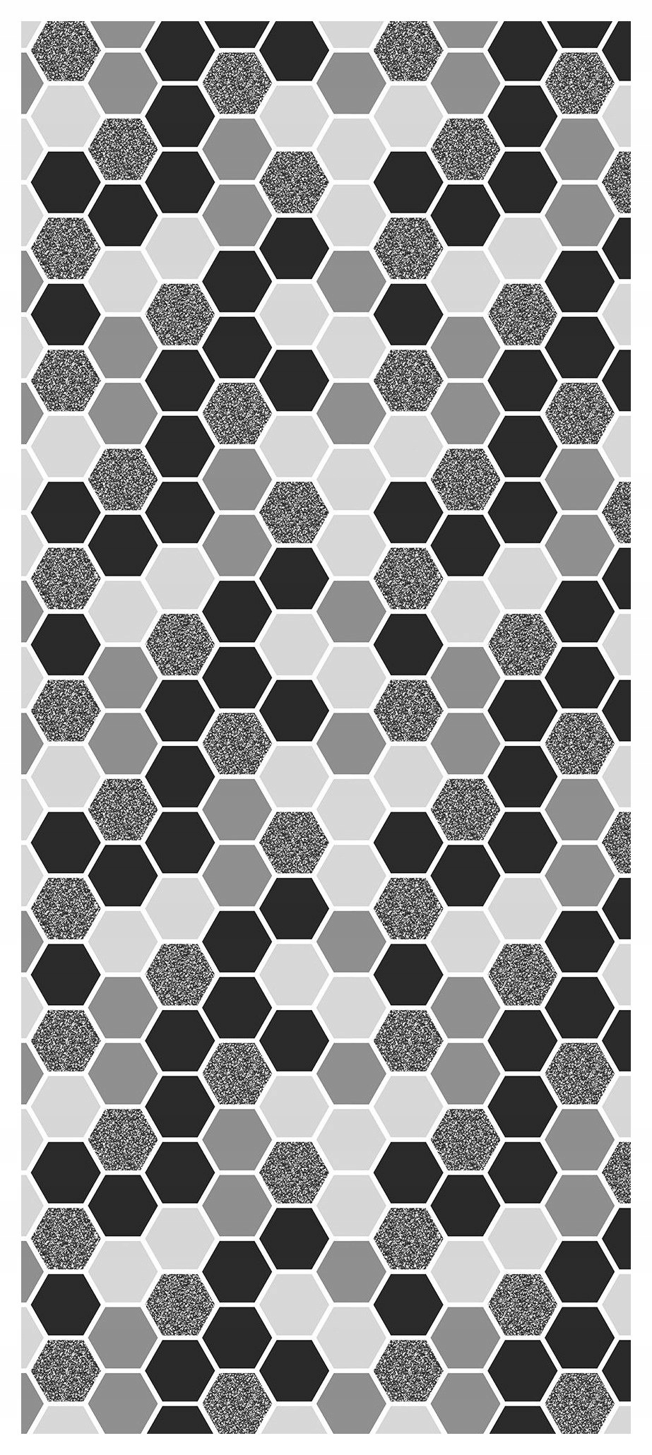 Samolepka Fototapeta Šestiúhelníky abstrakce geometrie šedobílá 91x211