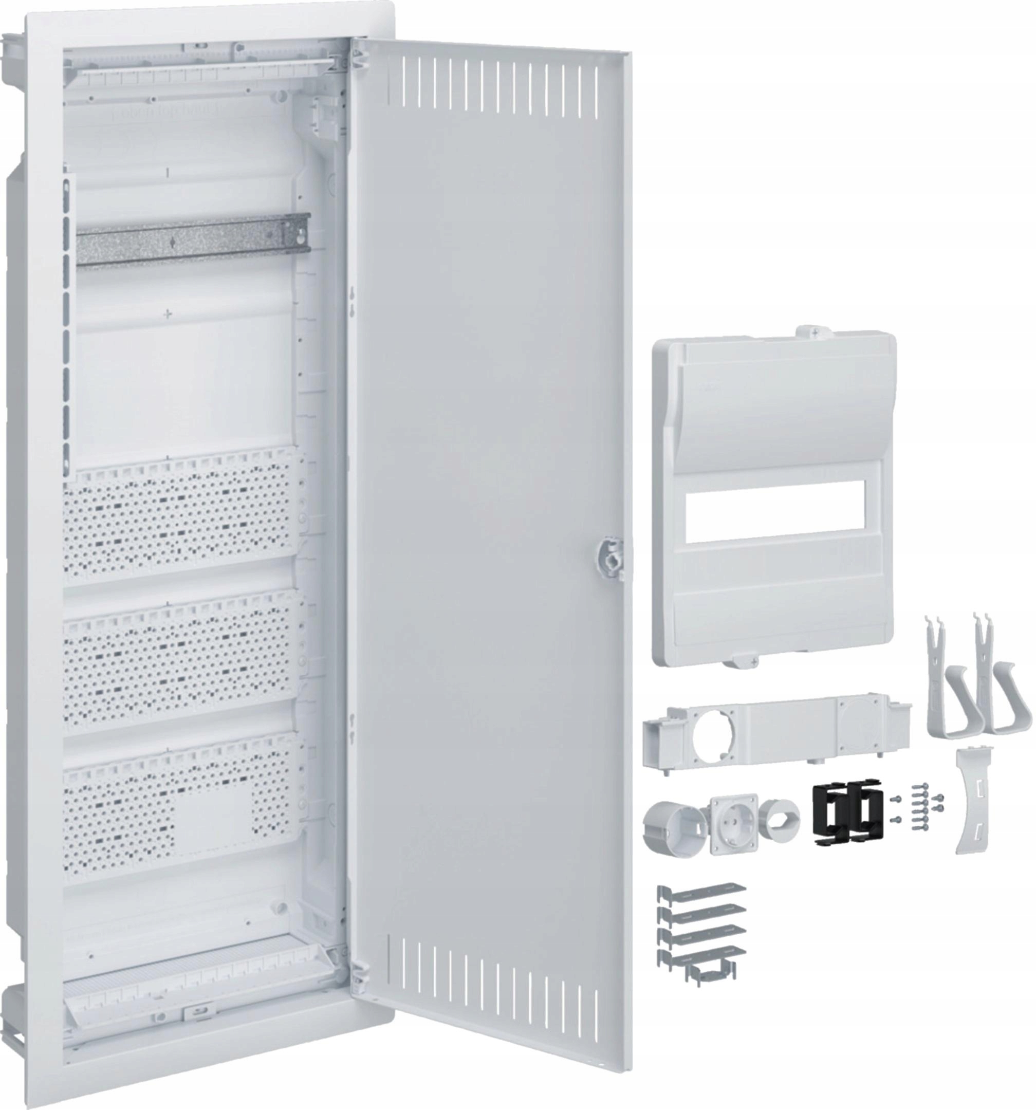 Podomítkový hybridní rozvaděč, 1 x 12 modulů, 3 x montážní deska, 1 x gni