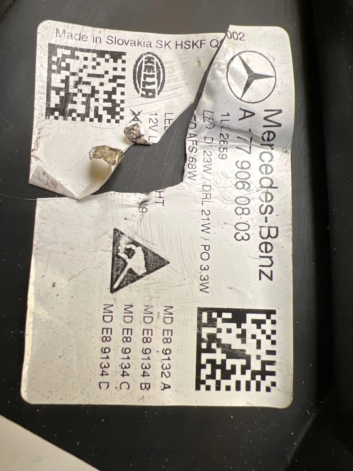 light right Mercedes A-class W177 Multibeam Led A1779060803
