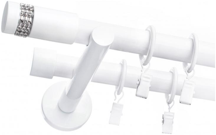 

Karnisz Nowoczesny Biały Podwójny Fi 19+19mm 320cm