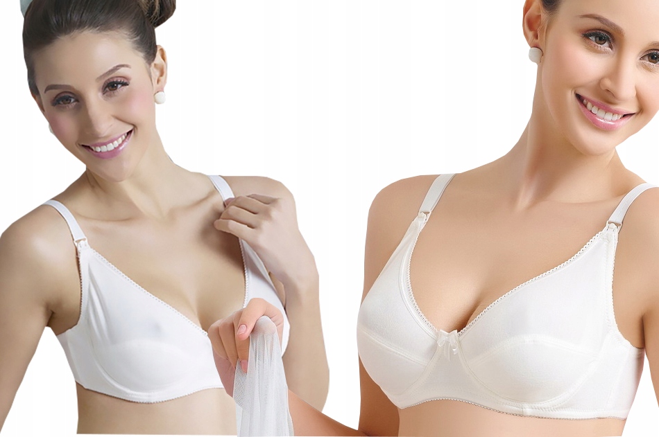 2szt=100E cz+b Stanik biustonosz CIĄŻOWY karmienia Linia plus size (duże rozmiary)