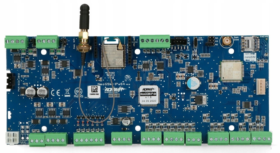 NeoGSM-IP-64-SET ZESTAW SYSTEMU ALARMOWEGO CENTRALA OBUDOWA ZASILACZ ROPAM Marka Ropam