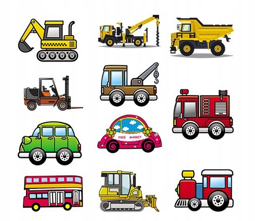 TERMO NAKLEJKA APLIKACJA NAPRASOWANKA pojazdy ZESTAW MAŁYCH SAMOCHODZIKÓW Kod producenta a1