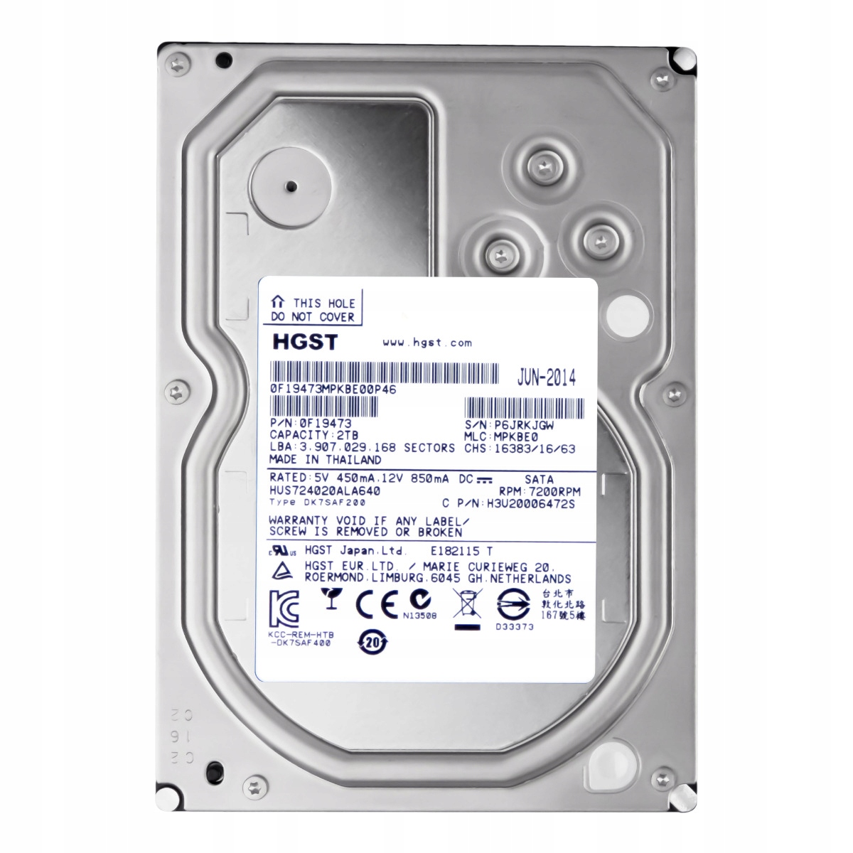 Hgst UltraStar 7K4000 2TB 7.2K 64MB Sata III 3.5'' HUS724020ALA640