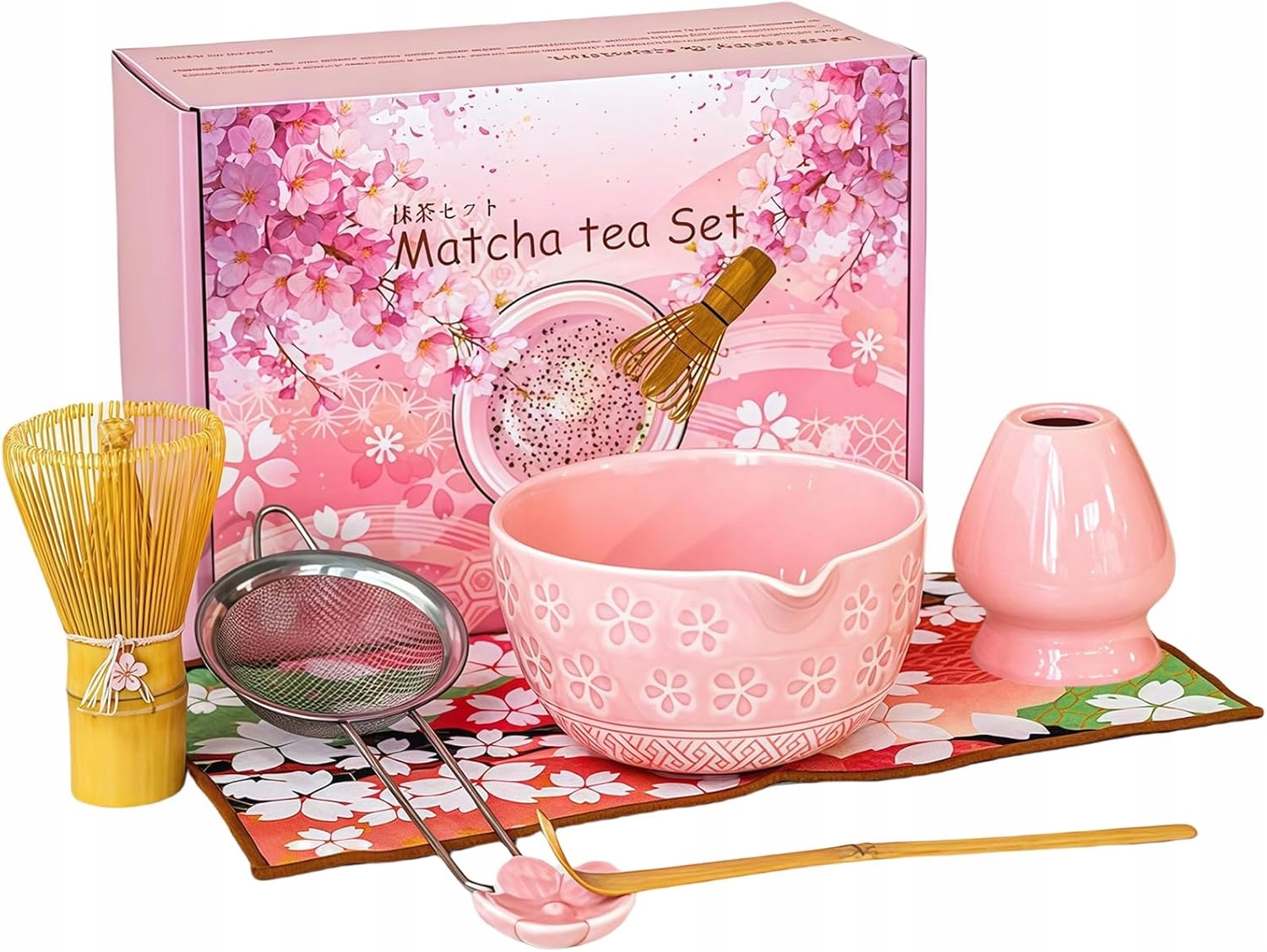 Zestaw Do Japońskiej Herbaty Matcha Zestaw Do Robienia Matchy Różowy