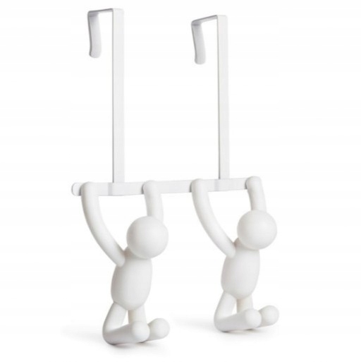 Věšák na oblečení, bundy do předsíně na dveře moderní, bílý Buddy