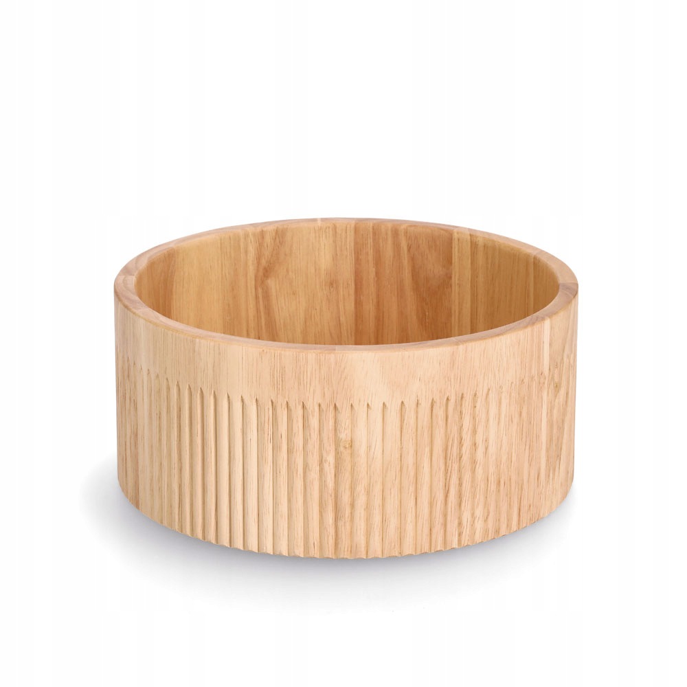 Válcová proužkovaná miska, bambus, Ø 27 x 12 cm